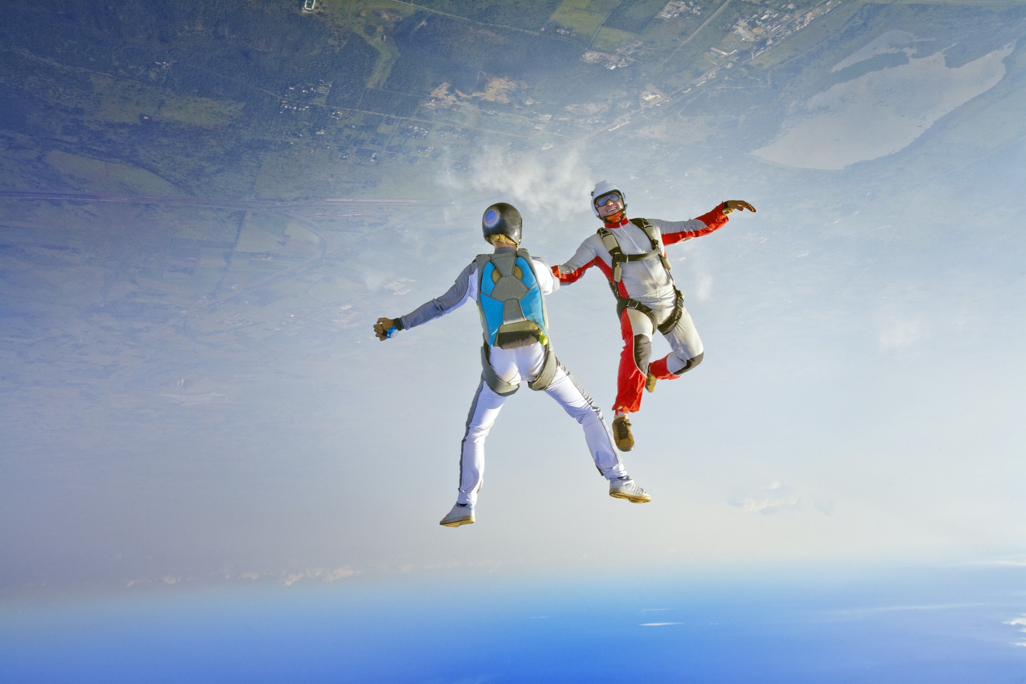 aerial-view-of-skydivers-in-air